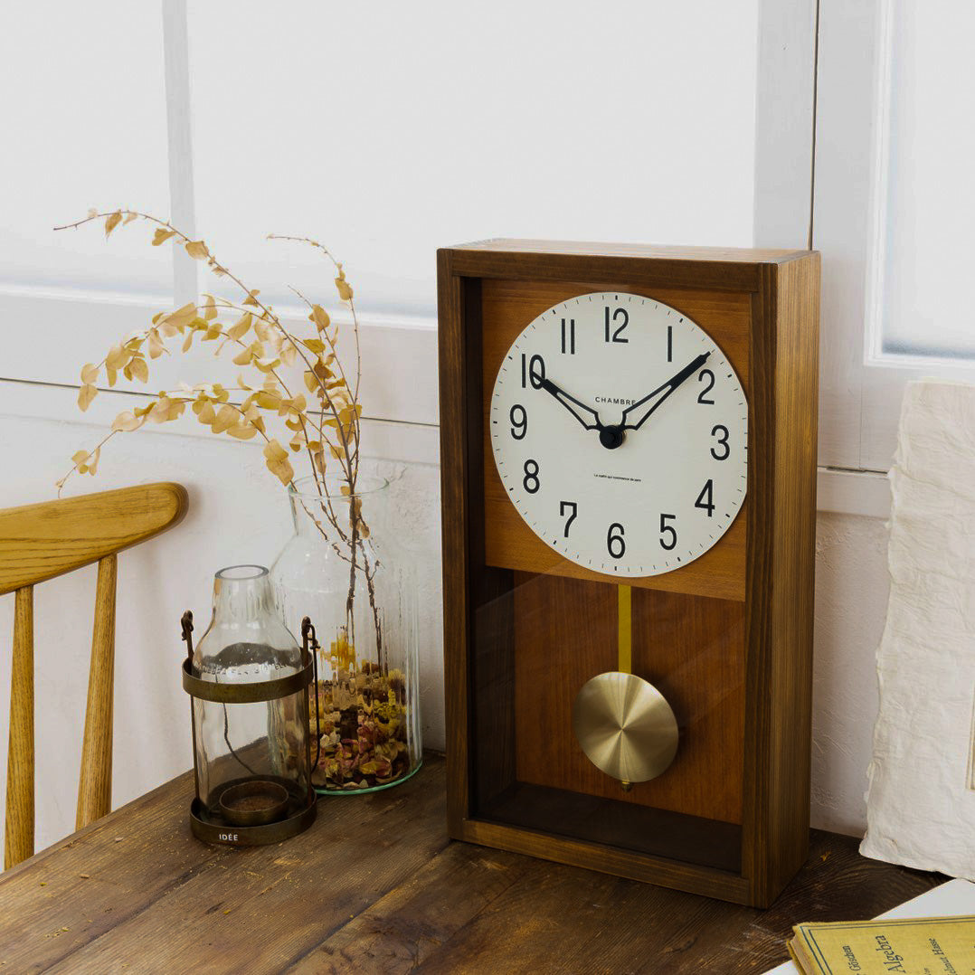 Chambre 振り子時計 HINOKI PENDULUM CLOCK MDF・マーメイド紙 クオーツ