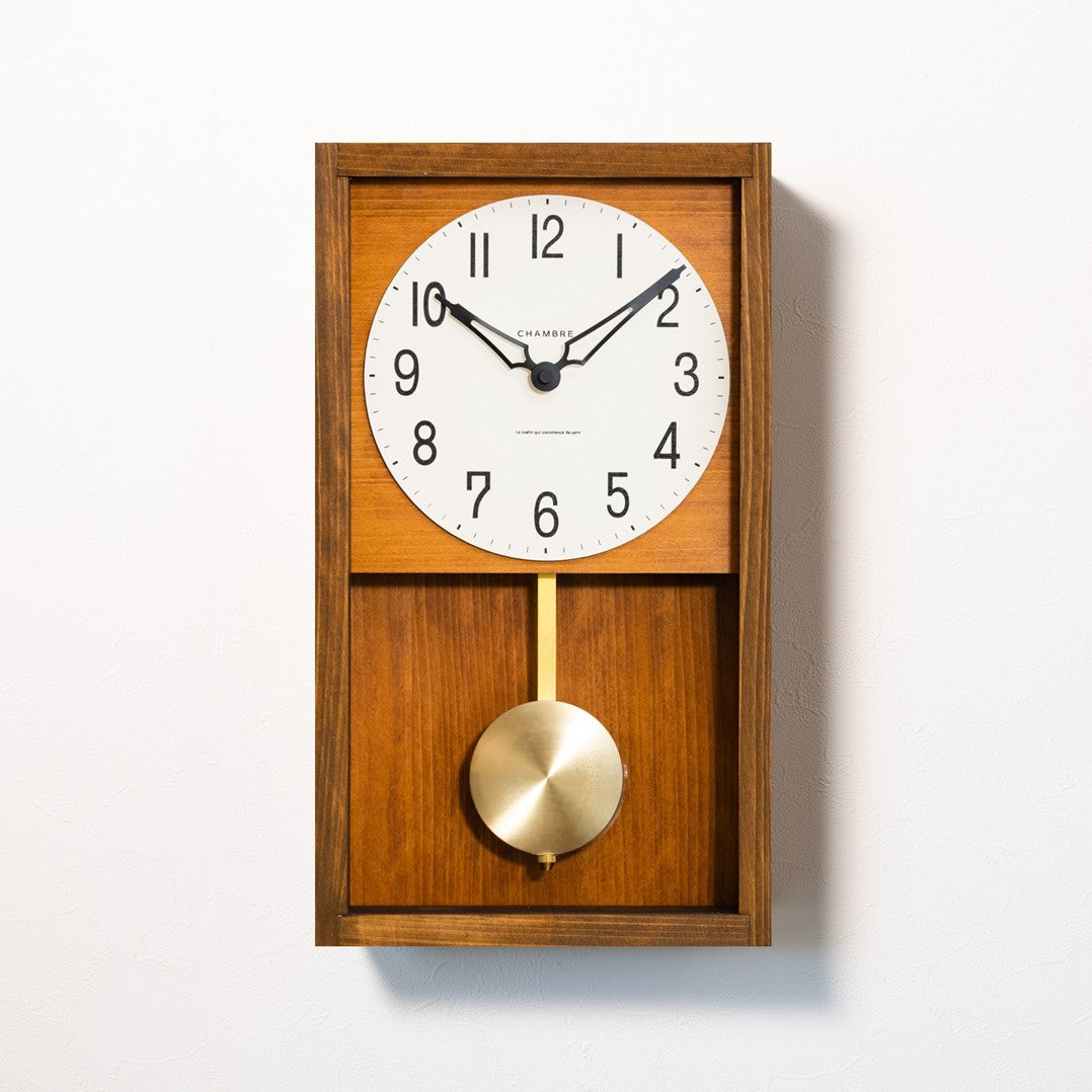 Chambre 振り子時計 HINOKI PENDULUM CLOCK MDF・マーメイド紙 クオーツ