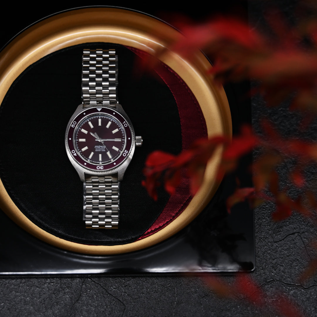 FUKUSHIMA WATCH mirco TYPE-03 栗梅(Kuriume) サファイアクリスタルガラス 自動巻き