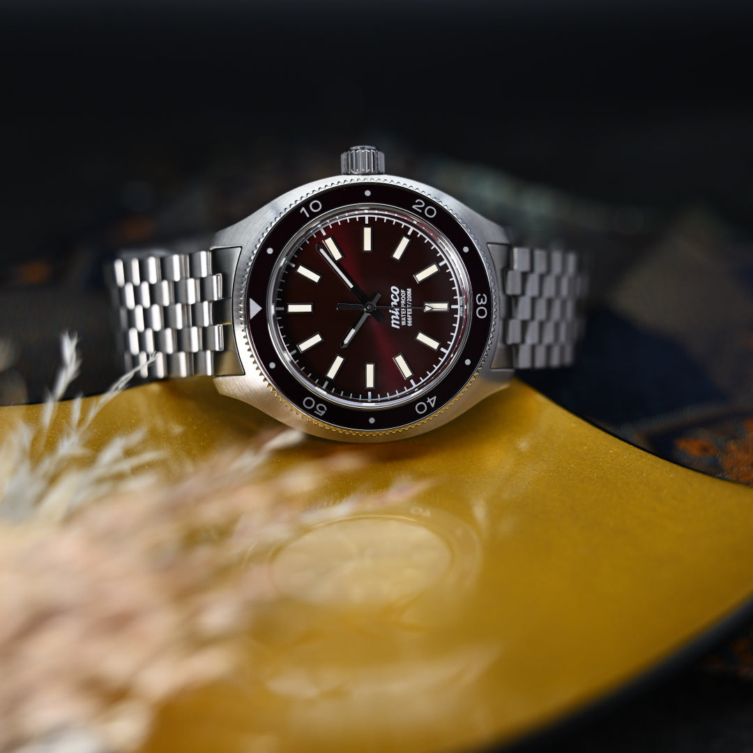 FUKUSHIMA WATCH mirco TYPE-03 栗梅(Kuriume) サファイアクリスタルガラス 自動巻き