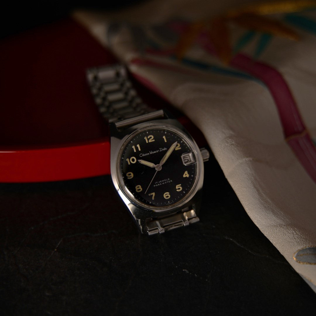 シチズン ホーマーデイト ブラックダイアル アラビア文字 手巻き Citizen Homer Date Black Dial Arabic Characters Manual Winding