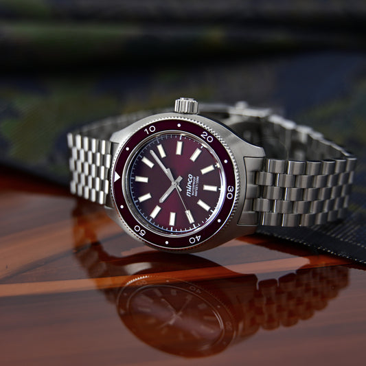 FUKUSHIMA WATCH mirco TYPE-03 栗梅(Kuriume) サファイアクリスタルガラス 自動巻き