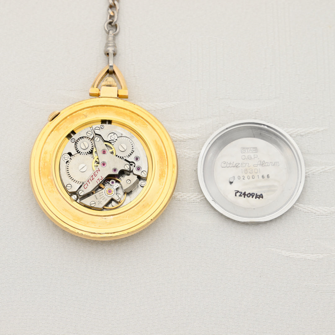シチズン アラーム4H懐中時計 3トーンダイヤル             Citizen Alarm 4H Pocket Watch 3 Tone Dial