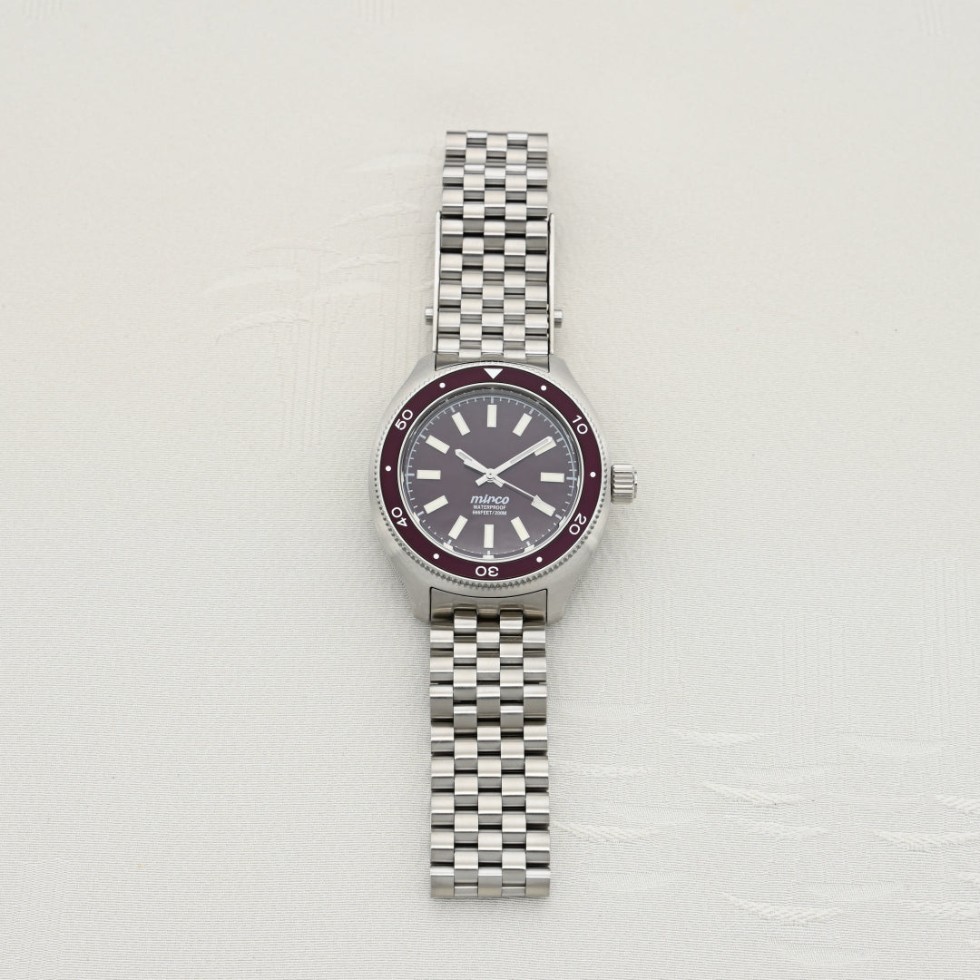 FUKUSHIMA WATCH mirco TYPE-03 栗梅(Kuriume) サファイアクリスタルガラス 自動巻き