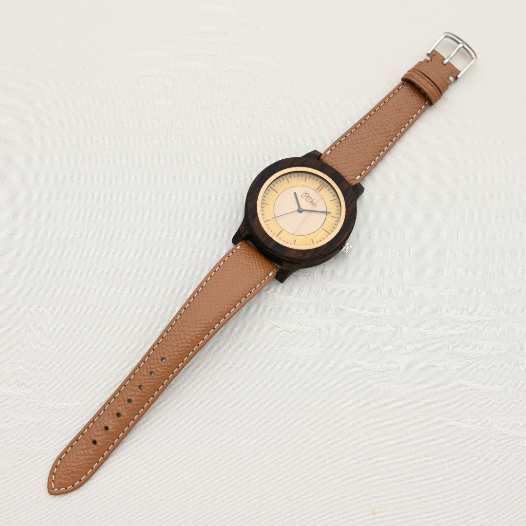 工房ペッカー 文字盤ツートンタイプ 天然木 ウエンジュ ミヨタ Studio Pecker Two-tone dial Natural wood Uenju Miyota