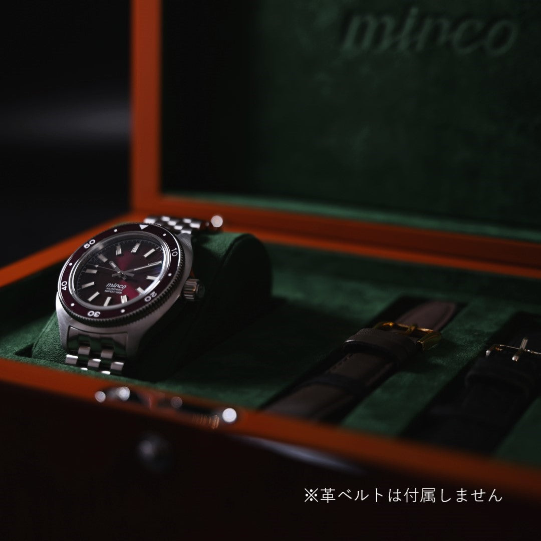 FUKUSHIMA WATCH mirco TYPE-03 栗梅(Kuriume) サファイアクリスタルガラス 自動巻き