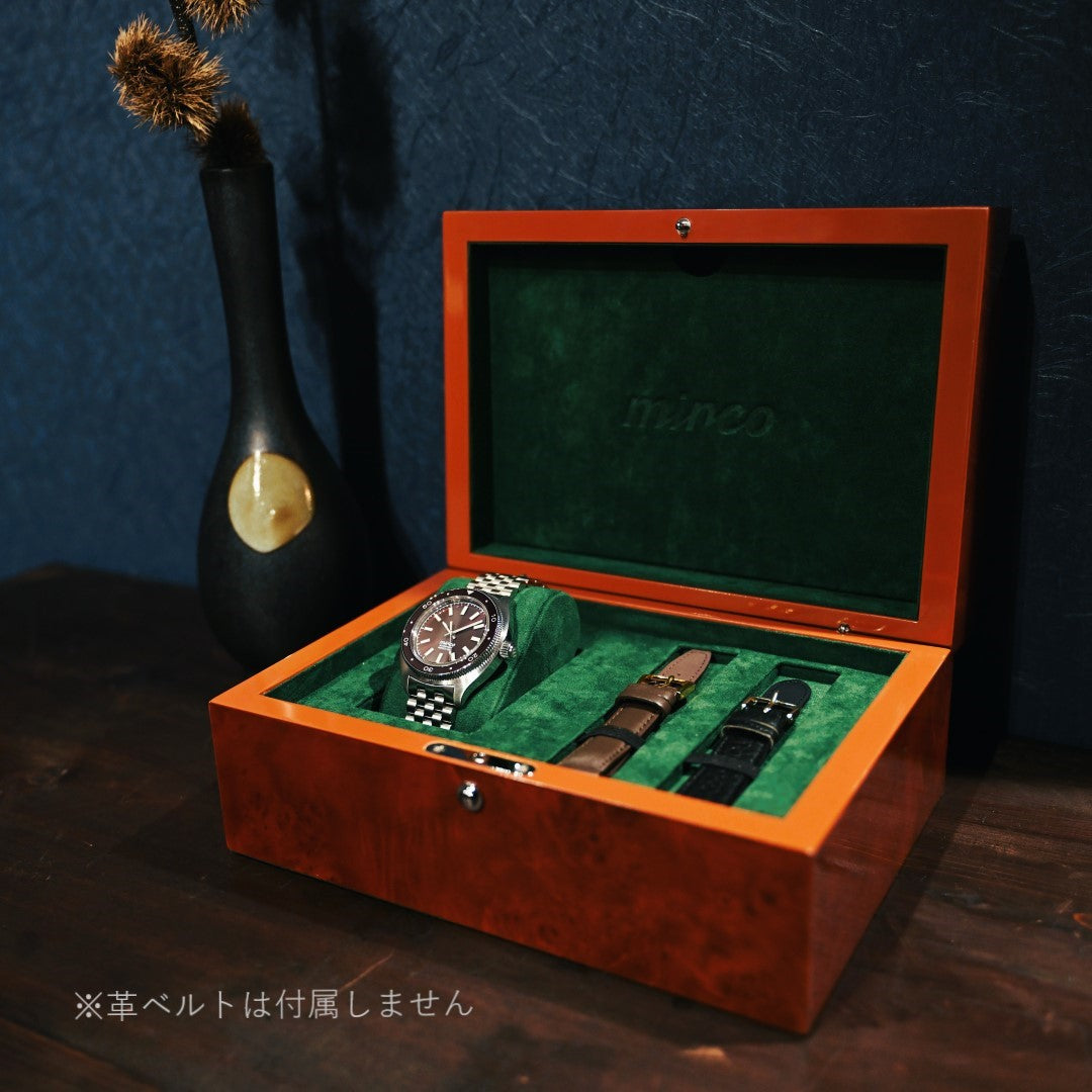 FUKUSHIMA WATCH mirco TYPE-03 栗梅(Kuriume) サファイアクリスタルガラス 自動巻き