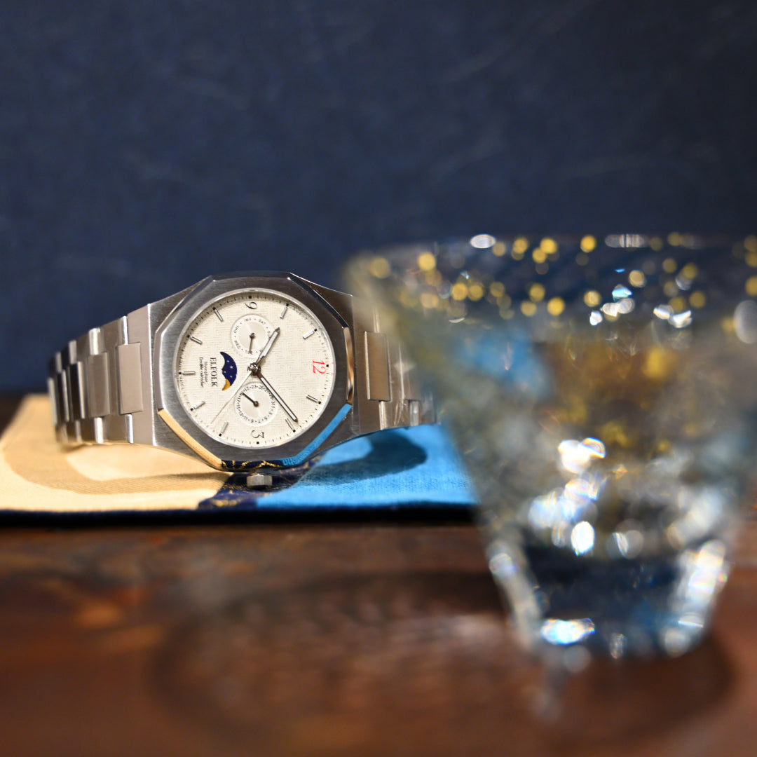 ELFOLK Lillie-02 ムーンフェイズ 6P20(ミヨタ社製)/電池式         ELFOLK Lillie-02 Moon Phase 6P20 (Miyota)/Battery-powered