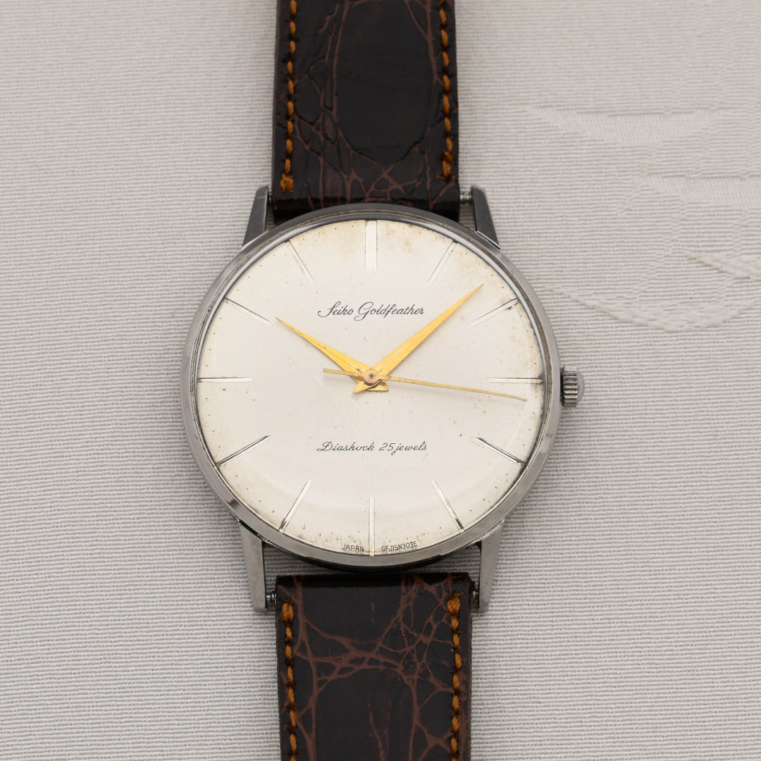 セイコー ゴールドフェザー シルバーダイヤル 手巻き 25石 Seiko Gold Feather Silver Dial Manual Winding 25 Jewels