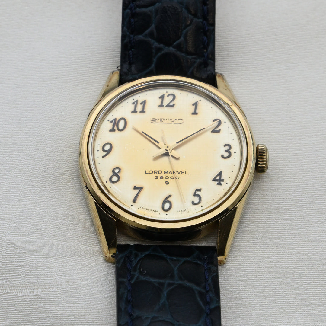 ロードマーベル 1974年製 ハイビートムーヴ パティーナゴールド文字盤 Lord Marvel 1974 High Beat Movement Patina Gold Dial