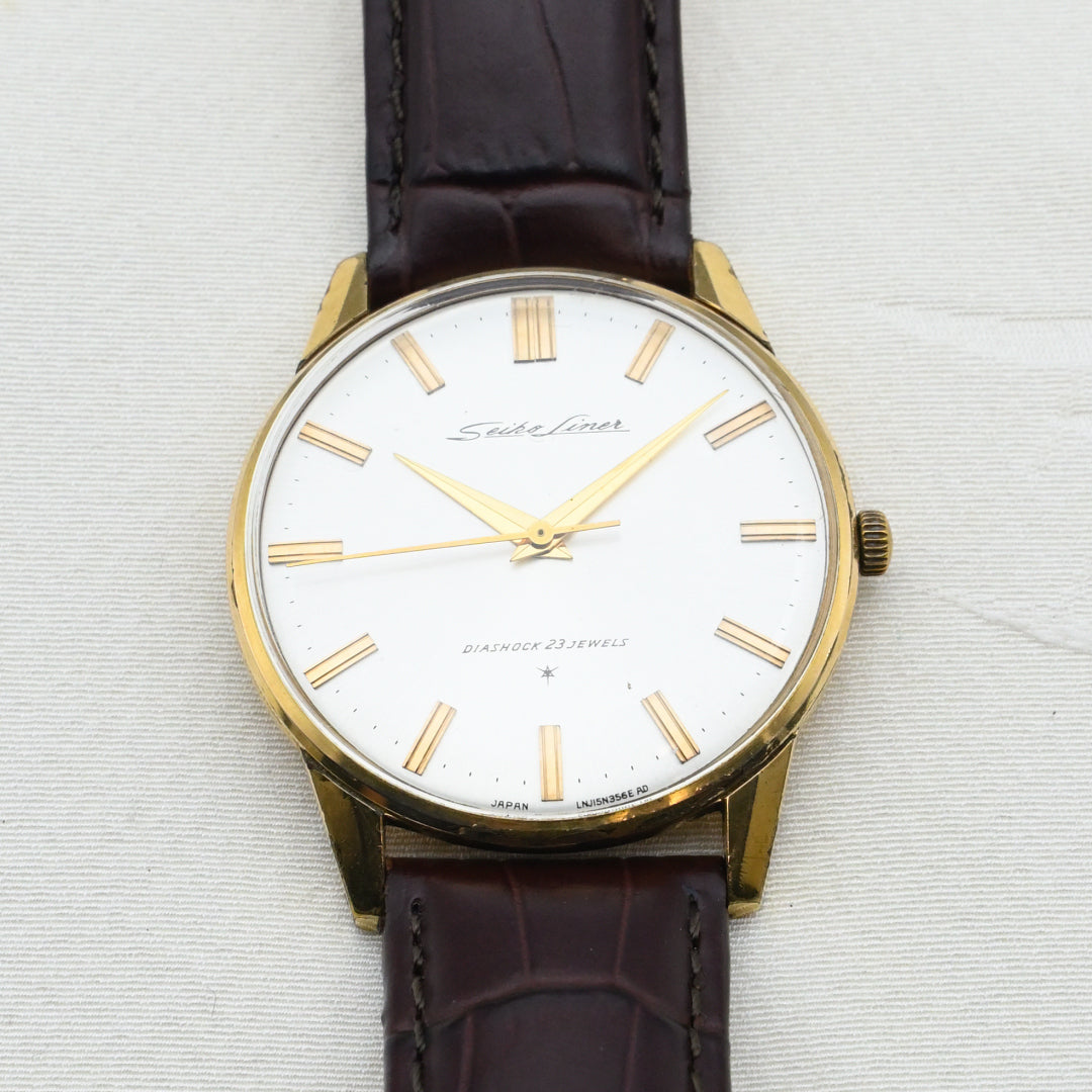 セイコー ライナー 18K金無垢 当時物箱付き Seiko Liner 18K solid gold with original box