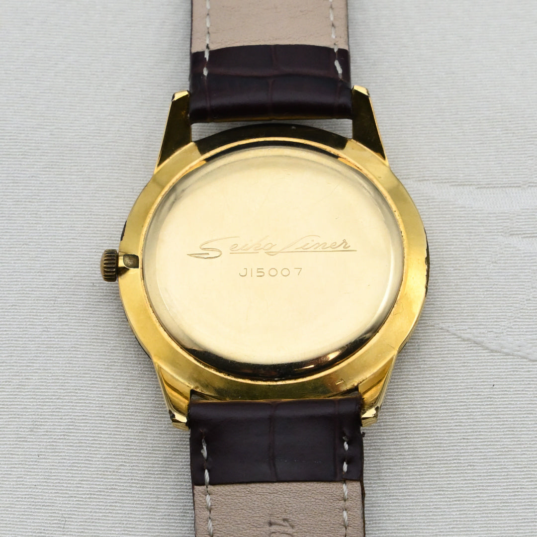 セイコー ライナー 18K金無垢 当時物箱付き Seiko Liner 18K solid gold with original box
