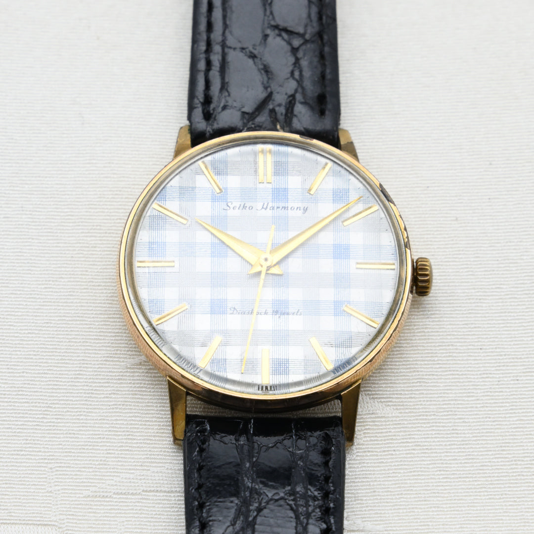 セイコー ハーモニー 青チェック柄 手巻き Seiko Harmony Blue Check Pattern Hand-wound