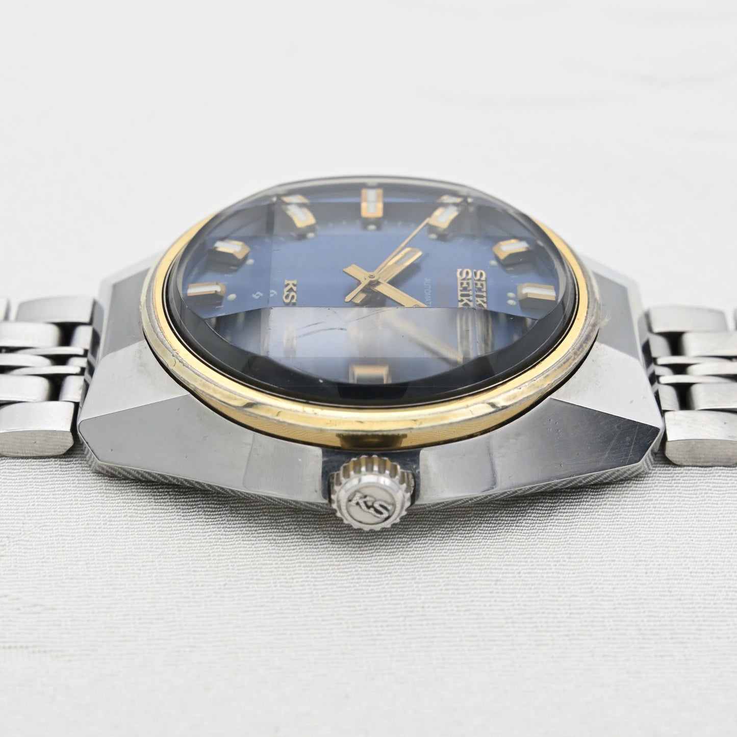 キングセイコー VANAC 1973年諏訪精工舎製 9面カットガラスブルーダイヤル King Seiko VANAC 1973 Made by Suwa Seikosha 9-facet cut glass Blue dial