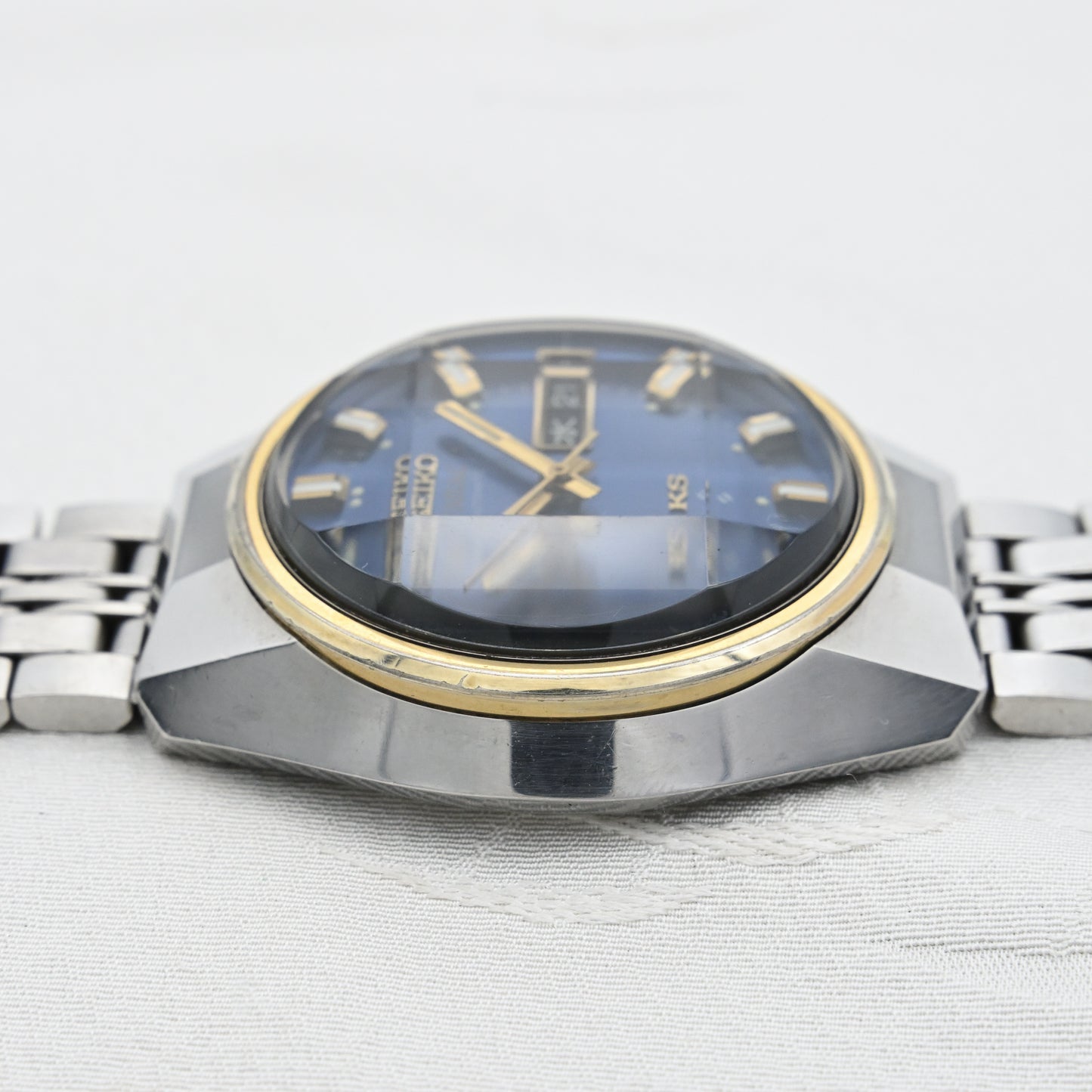 キングセイコー VANAC 1973年諏訪精工舎製 9面カットガラスブルーダイヤル King Seiko VANAC 1973 Made by Suwa Seikosha 9-facet cut glass Blue dial