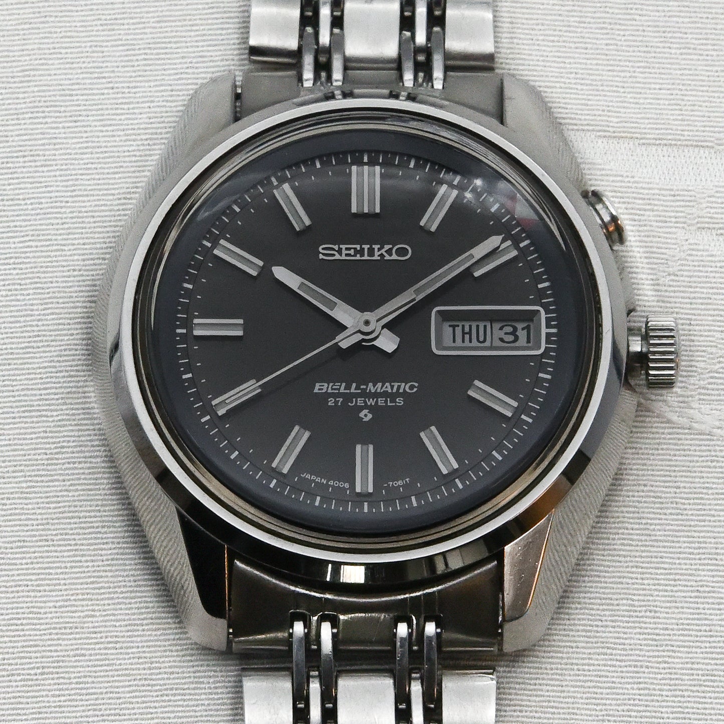 セイコー ベルマチック デイデイト 1974年諏訪精工舎製 27石 Seiko Bell-matic Day Date, 1974, made by Suwa Seikosha, 27 jewels