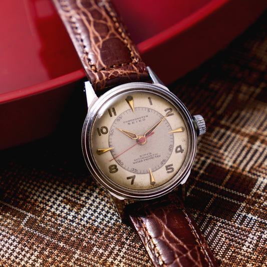 セイコースーパー 1950年代 製造中期頃 赤秒針 Seiko Super 1950s mid-production red second hand
