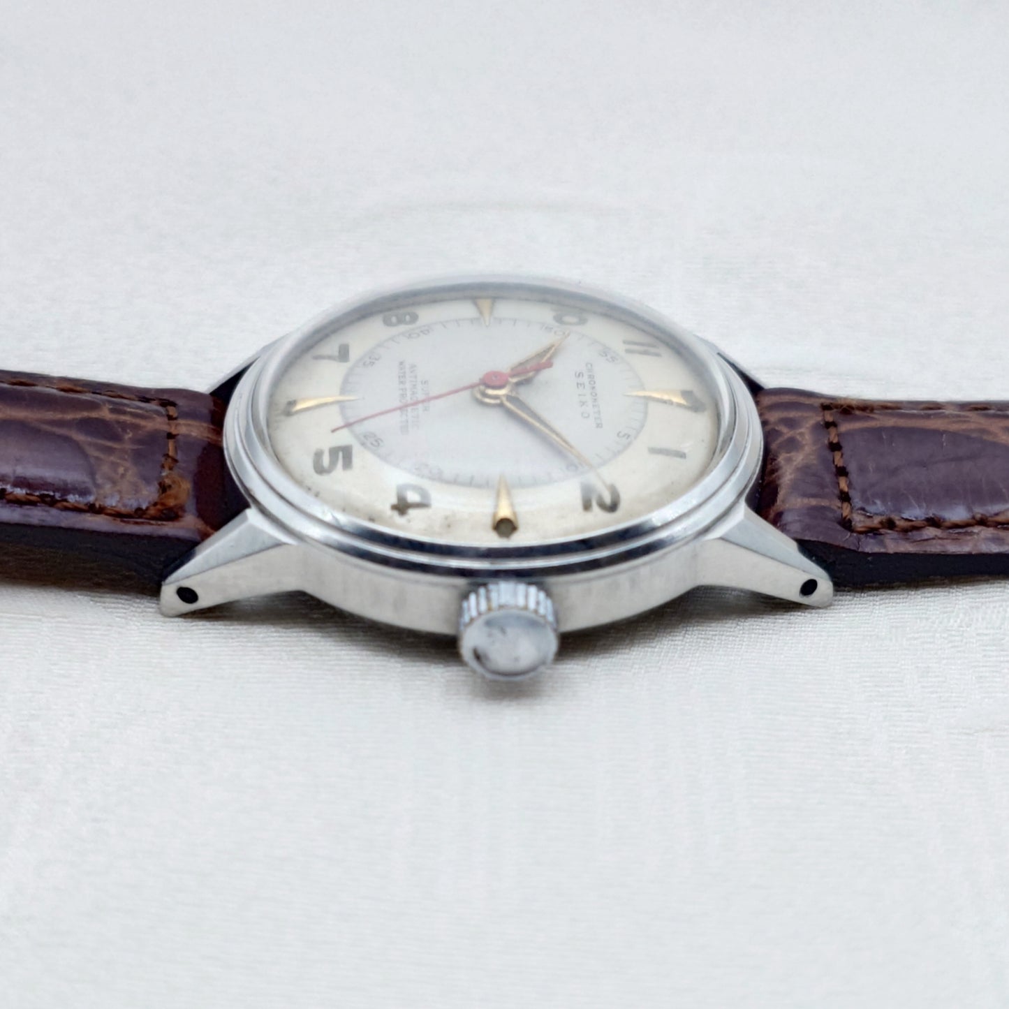 セイコースーパー 1950年代 製造中期頃 赤秒針 Seiko Super 1950s mid-production red second hand