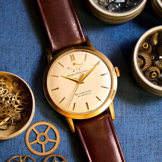 SEIKO インジケータ―後期型 オリジナル 自動巻きウイング尾錠 SEIKO Early Automatic Power Indicator Late Model Original Dial