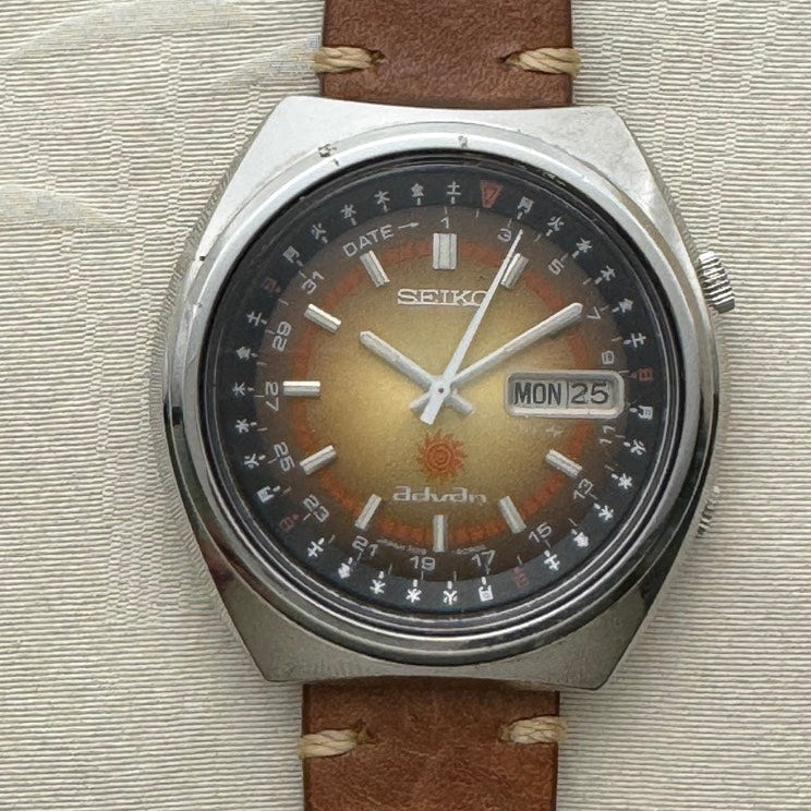 SEIKO アドバン万年カレンダー ブラウンダイヤル自動巻きSEIKO Advan Perpetual Calendar Brown Dial Automati