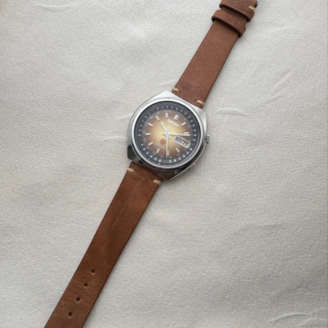 SEIKO アドバン万年カレンダー ブラウンダイヤル自動巻きSEIKO Advan Perpetual Calendar Brown Dial Automati