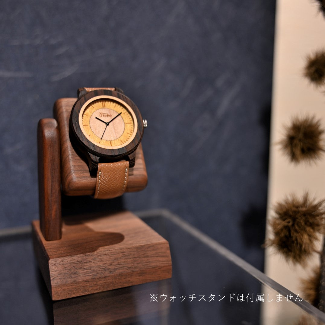 Studio Pecker Two-tone dial Natural wood Miyota