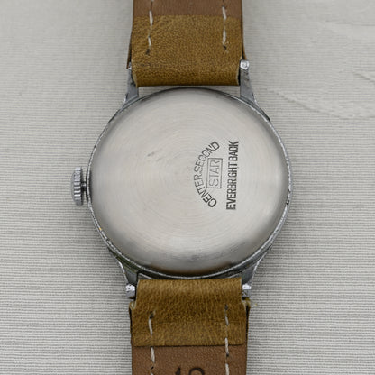 シチズン時計株式会社　A中三針 　レイルウェイ　青焼針　赤秒針　Citizen Watch Co., Ltd. A-3 Hands Railway Blue Plated Hands Red Second Hand