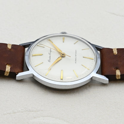 セイコー スーパー 赤機械　手巻き　アイボリー文字盤　ゴールドインデックス　Seiko Super Hand-wound Ivory dial Gold index
