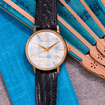 Seiko Harmony Blue Check Pattern Hand-wound