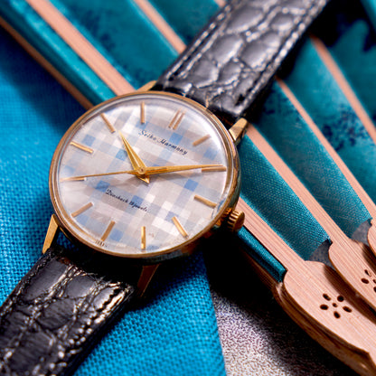 Seiko Harmony Blue Check Pattern Hand-wound