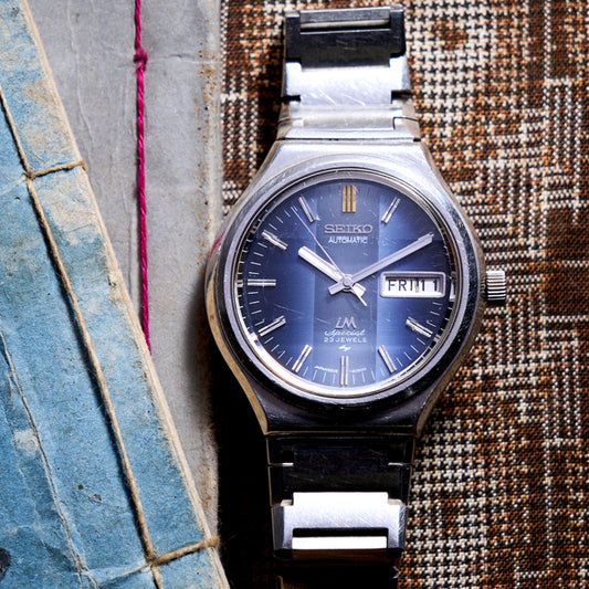 セイコーロードマチックスペシャルブルーグラデーションカットガラス　Seiko Loadmatic Special Blue Gradient Cut Glass