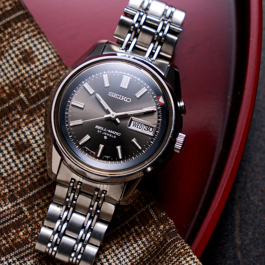 セイコー ベルマチック デイデイト　1974年諏訪精工舎製　27石　Seiko Bell-matic Day Date, 1974, made by Suwa Seikosha, 27 jewels