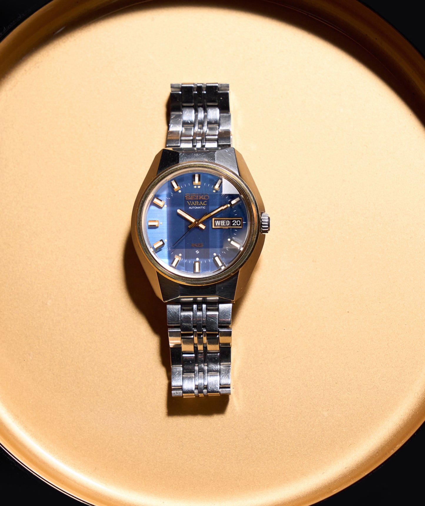 キングセイコー VANAC 1973年諏訪精工舎製 9面カットガラスブルーダイヤル　King Seiko VANAC 1973 Made by Suwa Seikosha 9-facet cut glass Blue dial