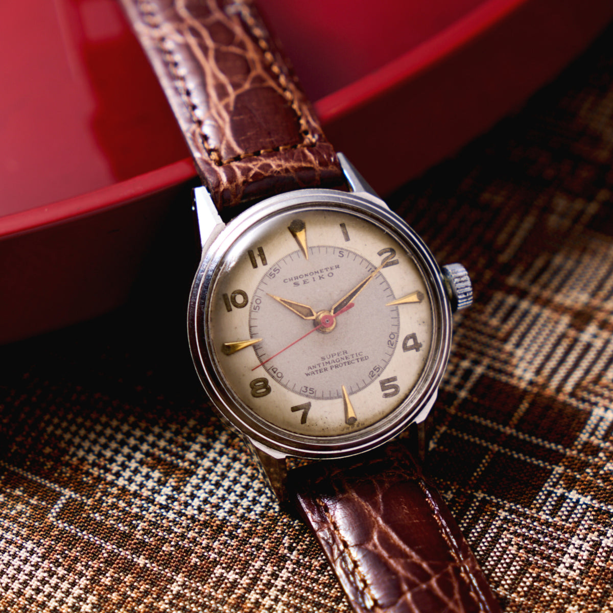 セイコースーパー 1950年代 製造中期頃 赤秒針 Seiko Super 1950s mid 