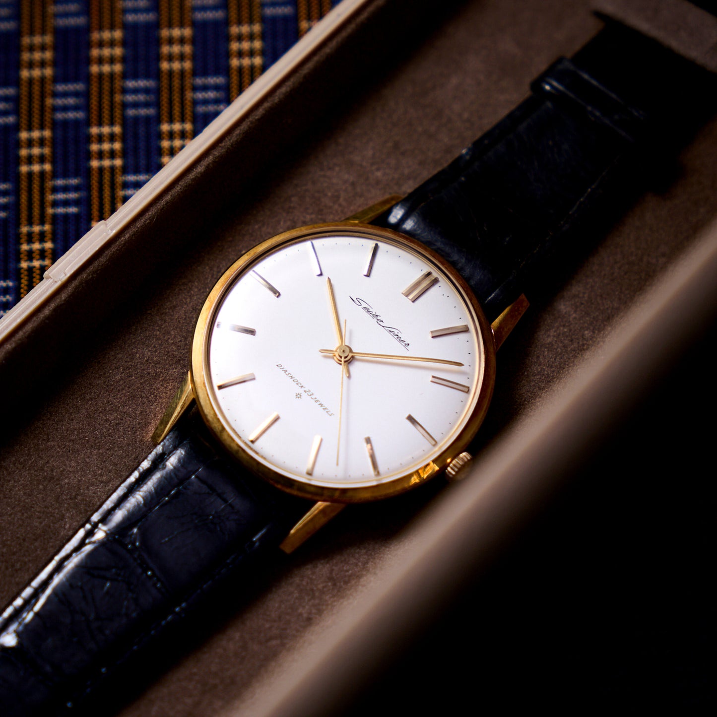 セイコー ライナー 18K金無垢 当時物箱付き　Seiko Liner 18K solid gold with original box