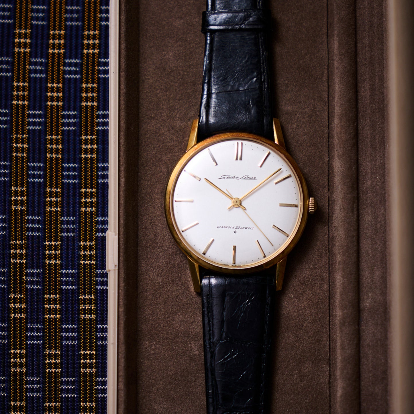 セイコー ライナー 18K金無垢 当時物箱付き　Seiko Liner 18K solid gold with original box