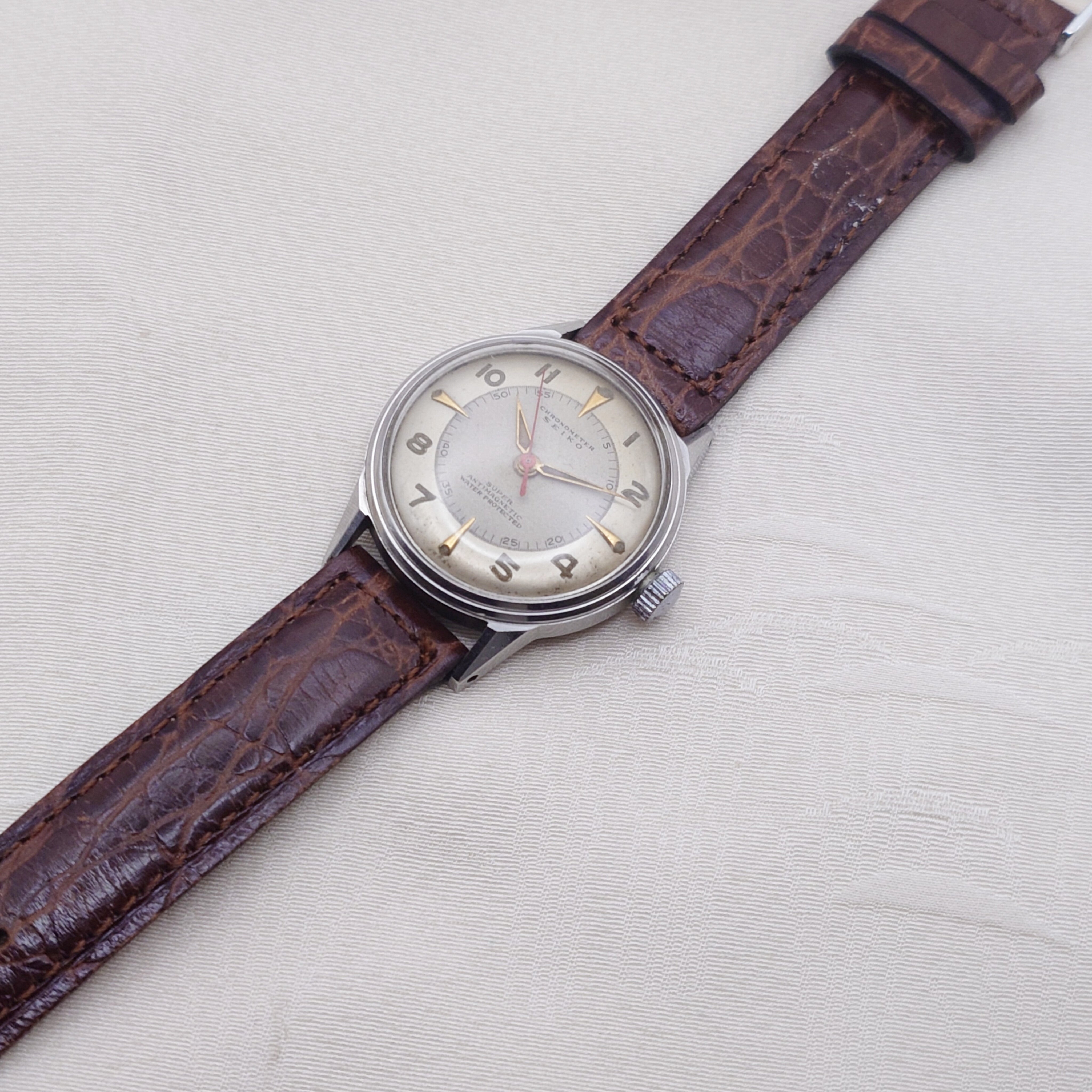 セイコースーパー 1950年代 製造中期頃 赤秒針 Seiko Super 1950s mid